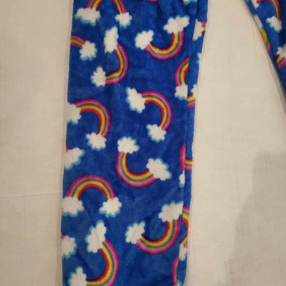 Pastel Rainbow Cloud Super Soft Fuzzy Pajama Pants Comfy Cozy Casual - Picture 3 of 3